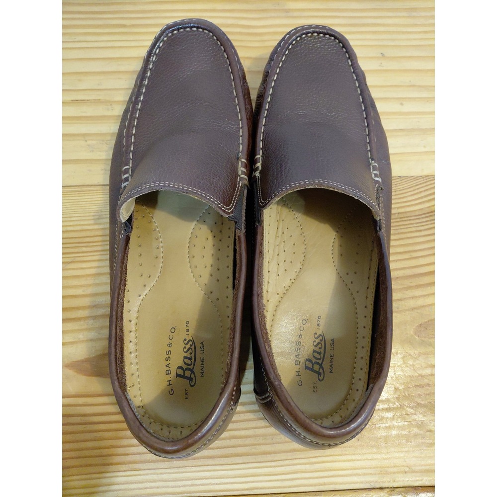 Mens Brown Pebble Leather Conner Loafers By G. H. BASS. Sz 11-M. - Picture 5 of 8